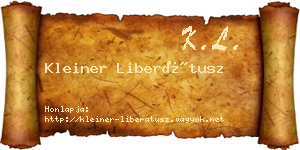Kleiner Liberátusz névjegykártya